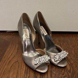 Badgley Mischka open toe jeweled heels size 7.5